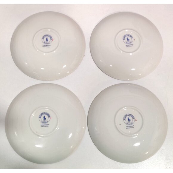 2 Ralph Lauren Wedgwood Homestead Cups & Saucers  England Red White Checker - Picture 8 of 14
